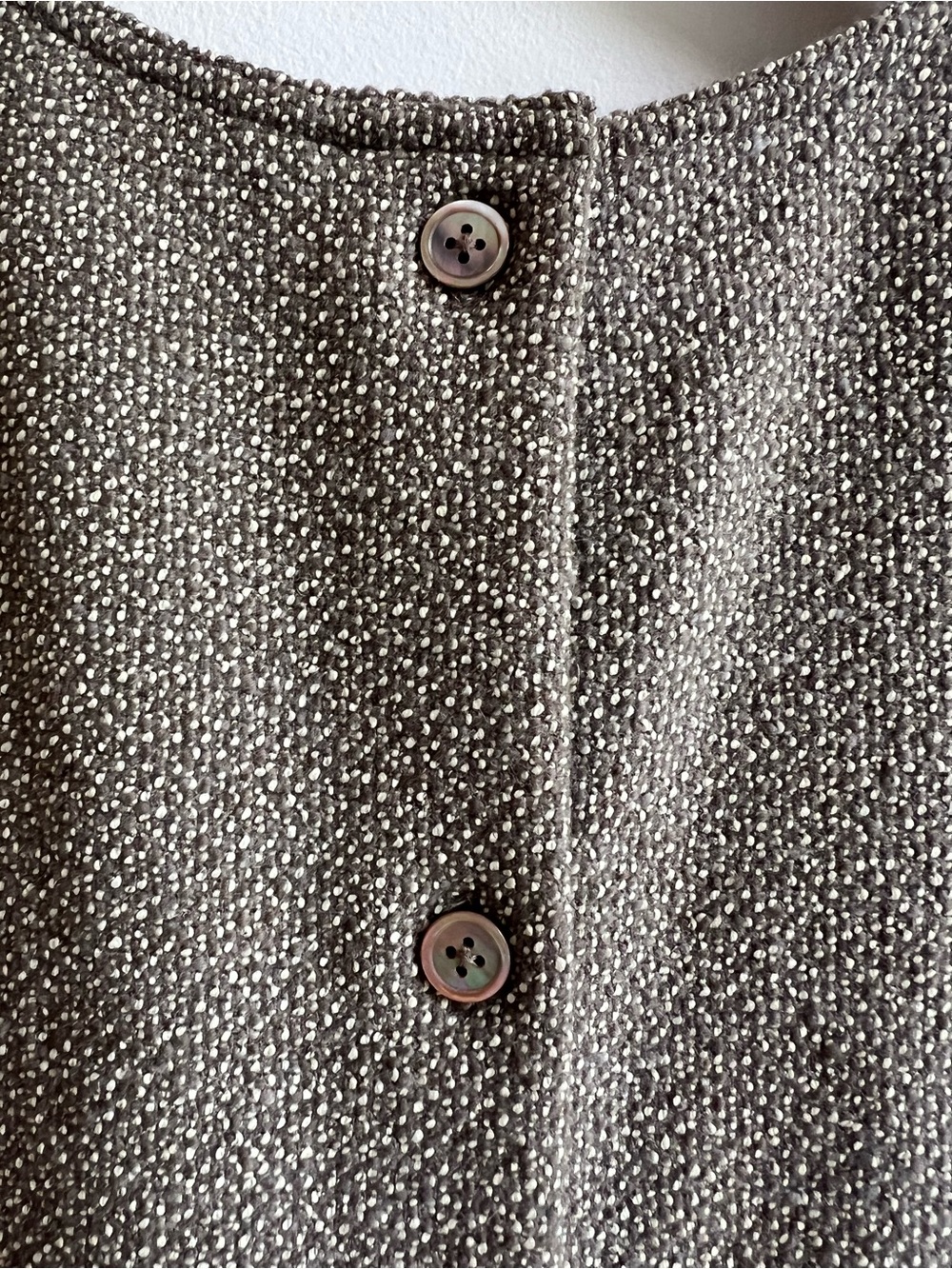 Classic Brown Textured Wool Blend Sleeveless Top Sophisticated Minimalist - Picture 6 of 10